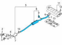 OEM 2022 Hyundai Tucson MUFFLER ASSY-CENTER Diagram - 28650-CW380