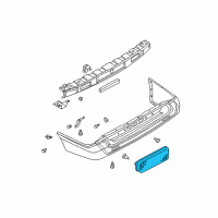 OEM 2001 Nissan Pathfinder Reflex Reflector Assembly RH Diagram - 26560-ZQ00A