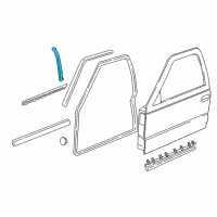 OEM 1995 Chevrolet S10 Weatherstrip Asm-Front Side Door Rear (LH) Diagram - 15685439