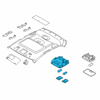 OEM 2013 Hyundai Elantra Overhead Console Lamp Assembly Diagram - 92800-3X150-TX