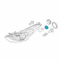 OEM 2013 Hyundai Elantra Coupe Front Turn Signal Lamp Holder Assembly Diagram - 92166-3X000