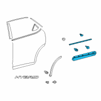 OEM 2016 Lexus RX450h MOULDING Sub-Assembly, Rear Door Diagram - 75075-0E100