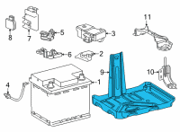 OEM Toyota Battery Tray Diagram - 74410-62020