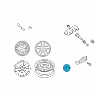 OEM 2009 Hyundai Elantra Aluminium Wheel Hub Cap Assembly Diagram - 52960-2H800