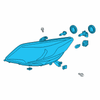OEM 2015 Honda Civic Headlight Assembly, Passenger Side Diagram - 33100-TS8-A51