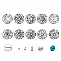 OEM 2021 Ram 3500 Wheel Center Cap Diagram - 6QC38SZ0AB