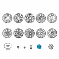 OEM Ram 3500 Wheel Center Cap Diagram - 6PG01SZ0AA