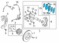 OEM 2018 Hyundai Kona Front Disc Brake Pad Kit Diagram - 58101-J9A00