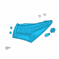 OEM 2017 Acura TLX Light Assembly, R Tail Diagram - 33500-TZ3-A01
