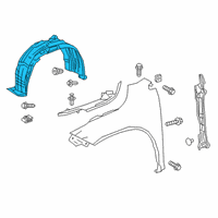 OEM 2019 Lexus RX450h Shield Sub-Assembly, Fender Diagram - 53805-0E070