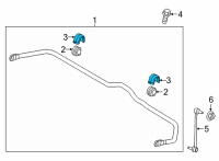 OEM Hyundai Santa Fe BRACKET-STABILIZER BAR, LH Diagram - 54815-P2000