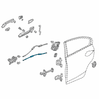 OEM 2017 Honda Civic Cable, Rear Inside H Diagram - 72631-TBA-A01