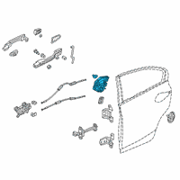 OEM 2021 Honda Civic Latch Assembly, Right Rear Door Power Diagram - 72610-TEX-Y01