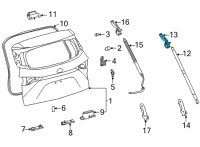 OEM 2022 Toyota Sienna Lift Cylinder Upper Bracket Diagram - 68945-08020