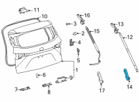 OEM 2022 Toyota Sienna Lift Cylinder Lower Bracket Diagram - 68948-08011