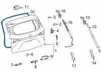 OEM 2021 Toyota Sienna Body Weatherstrip Diagram - 67881-08040