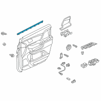 OEM Honda Odyssey Weatherstrip, L. FR. Door (Inner) Diagram - 72375-TK8-A01