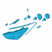 OEM Hyundai Santa Fe Headlamp Assembly, Right Diagram - 92102-B8020