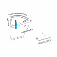 OEM 2012 Lexus HS250h MOULDING, Rear Door Window Frame Diagram - 75761-75011