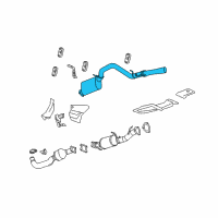 OEM 2009 GMC Sierra 2500 HD Exhaust Muffler Assembly (W/ Exhaust Pipes & Exhaust Cooler) Diagram - 25995867