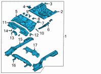 OEM 2022 Hyundai Elantra PANEL COMPLETE-REAR FLOOR Diagram - 65500-AB001