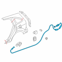 OEM 2009 Honda CR-V Cable, Fuel Lid Opener Diagram - 74411-SWA-A01