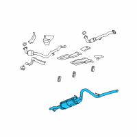 OEM 2010 GMC Yukon XL 2500 Exhaust Muffler Assembly (W/ Exhaust Pipe & Tail Pipe) Diagram - 20960897