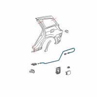 OEM 2004 Toyota Matrix Fuel Door Release Cable Diagram - 7703501040