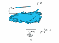 OEM 2021 Lexus LS500h Unit, Headlamp W/Gas Diagram - 81145-50D40