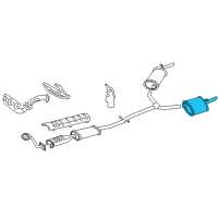 OEM 1997 Buick Park Avenue Exhaust Muffler Assembly (W/Tail Pipe) LH Diagram - 25657447