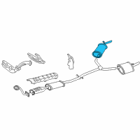 OEM 1997 Buick Park Avenue Exhaust Muffler Assembly (W/Tail Pipe) RH Diagram - 25657448