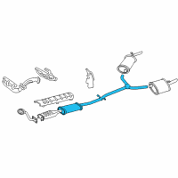 OEM Buick Park Avenue Exhaust Resonator ASSEMBLY (W/Exhaust Pipe) Diagram - 25657445