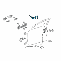 OEM 2018 Lexus RX450h Door Lock Cylinder & Key Set, Left Diagram - 69052-0E130