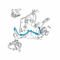 OEM 2001 Jeep Wrangler Line-Power Steering Pressure Diagram - 52088548AC
