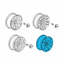 OEM 2015 Chevrolet Silverado 1500 Wheel, Alloy Diagram - 23431106