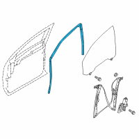 OEM 2020 Nissan Titan Glass Run Rubber-Front Door RH Diagram - 80330-EZ03A