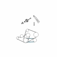 OEM 1997 Nissan Pathfinder Power Steering Belt Diagram - A1720-16A02