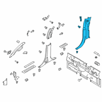 OEM 2019 Ford F-350 Super Duty Rear Pillar Trim Diagram - FL3Z-16278D13-AC