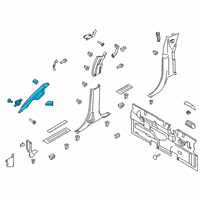 OEM 2018 Ford F-350 Super Duty Weatherstrip Pillar Trim Diagram - JC3Z-2503598-BC