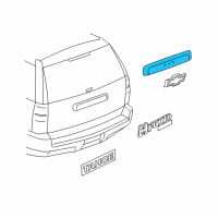 OEM 2008 Chevrolet Tahoe Applique Asm-Lift Gate Center (W/O Rear License Plate *Paint To Mat Diagram - 15893614