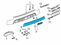 OEM 2021 GMC Yukon APPLIQUE-RR CLSR CTR *NITRIDR CHRMM Diagram - 84735888