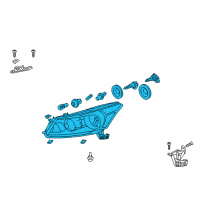 OEM 2012 Honda Crosstour Headlight Assembly, Passenger Side Diagram - 33100-TP6-A01