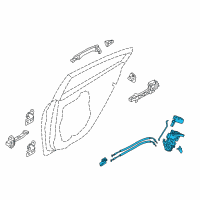 OEM 2015 Kia Forte Rear Door Latch Assembly, Left Diagram - 81410A7011