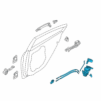 OEM 2016 Kia Forte5 Rear Door Latch Assembly, Left Diagram - 81410A7011