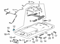 OEM Cadillac Escalade ESV Sunvisor Support Diagram - 84550925