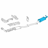 OEM 1999 Buick Park Avenue Exhaust Muffler Assembly (W/ Tail Pipe) Diagram - 25738945