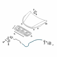 OEM Hyundai Cable Assembly-Hood Latch Release Diagram - 81190-2W000