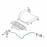 OEM 2019 Hyundai Santa Fe XL Cable Assembly-Hood Latch Release Diagram - 81190-2W000