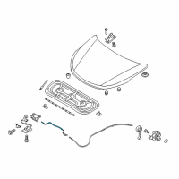 OEM 2019 Hyundai Santa Fe XL Cable Assembly-Hood Latch Release Diagram - 81190-2W100