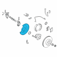 OEM 2014 Infiniti Q60 Rear Brake Plate Assembly, Left Diagram - 44030-JL06A